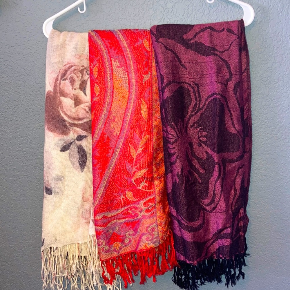 Bundle of 3 patterned Pashminas